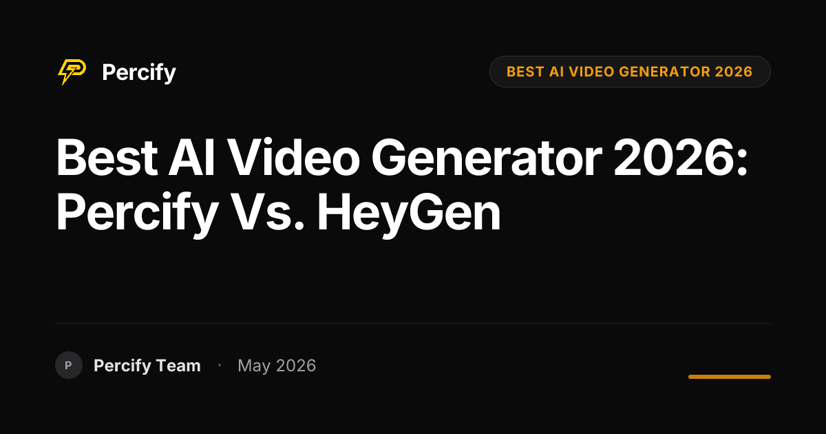 Best AI Video Generator 2026: Percify vs. HeyGen - Percify AI Avatar Blog Cover