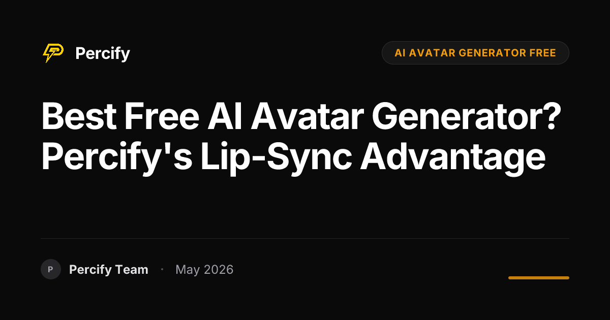 Best Free AI Avatar Generator? Percify's Lip-Sync Advantage - Percify AI Avatar Blog Cover
