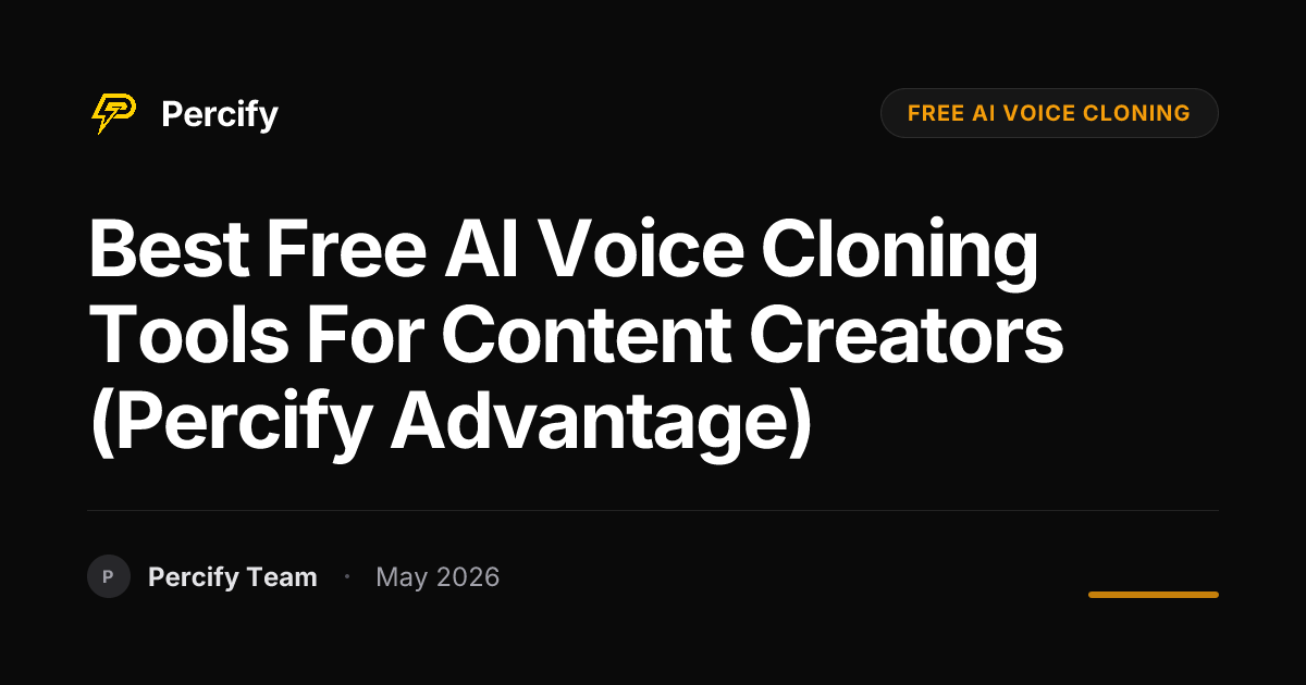 Best Free AI Voice Cloning Tools for Content Creators (Percify Advantage) - Percify AI Avatar Blog Cover