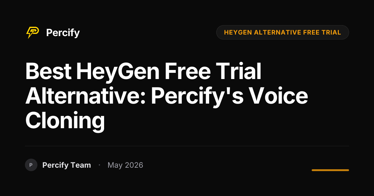Best HeyGen Free Trial Alternative: Percify's Voice Cloning - Percify AI Avatar Blog Cover
