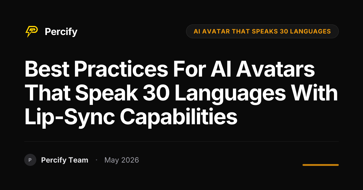 Best Practices for AI Avatars That Speak 30 Languages with Lip-Sync Capabilities - Percify AI Avatar Blog Cover