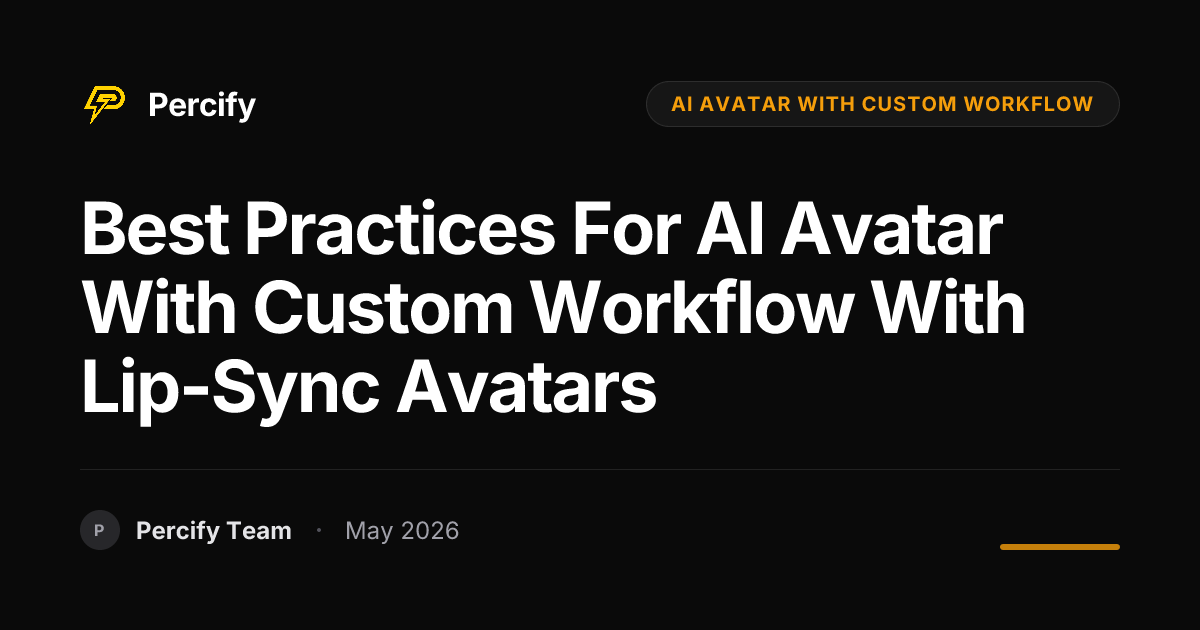 Best Practices for AI Avatar with Custom Workflow with Lip-Sync Avatars - Percify AI Avatar Blog Cover