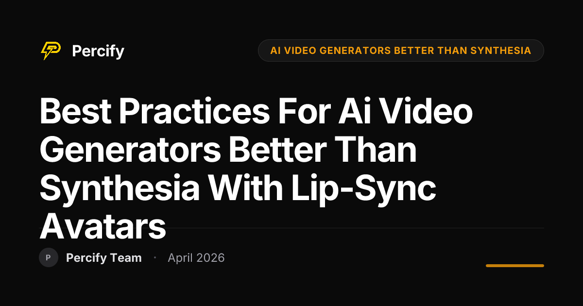 Best Practices for ai video generators better than synthesia with Lip ...