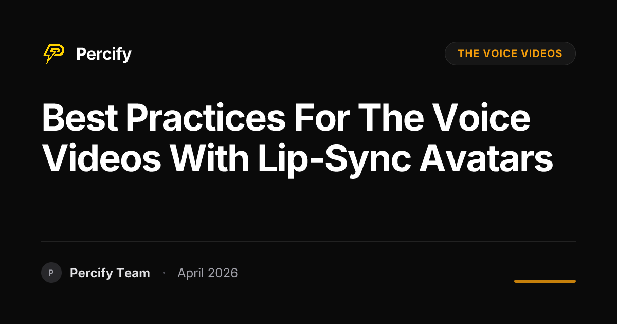 Best Practices for the voice videos with Lip-Sync Avatars - Percify AI Avatar Blog Cover