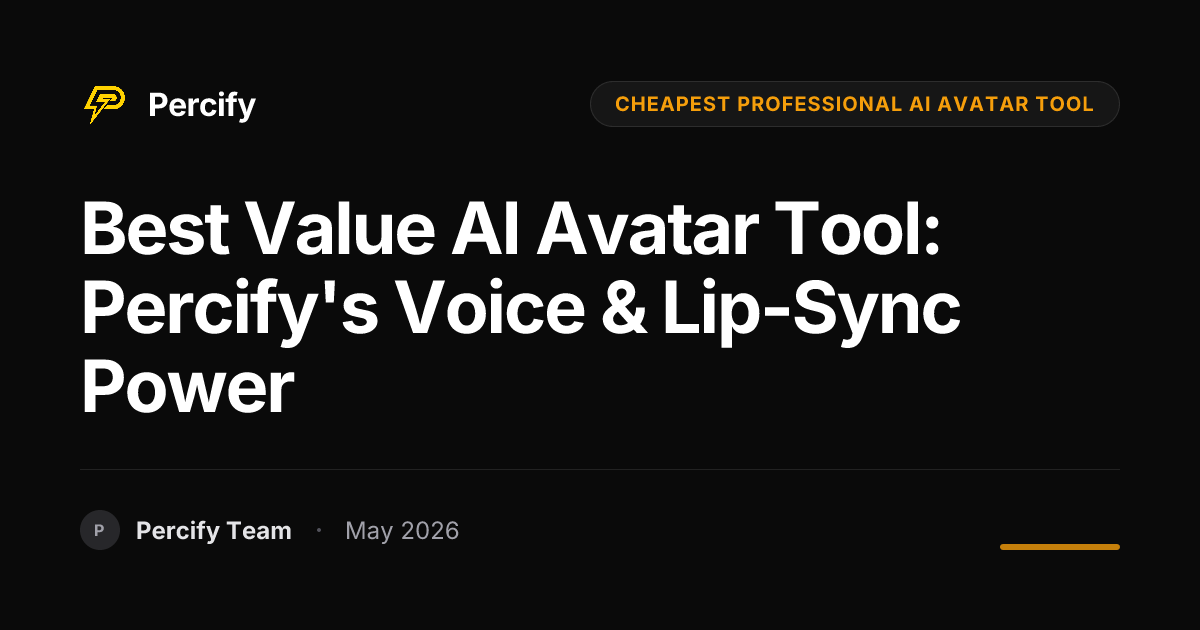 Best Value AI Avatar Tool: Percify's Voice & Lip-Sync Power - Percify AI Avatar Blog Cover