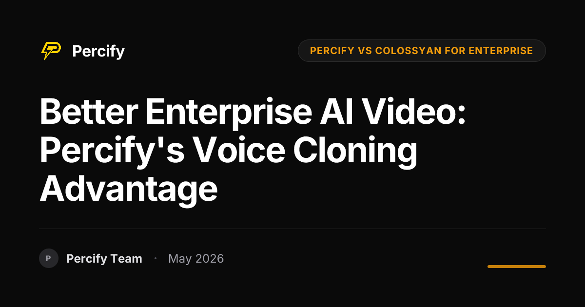 Better Enterprise AI Video: Percify's Voice Cloning Advantage - Percify AI Avatar Blog Cover