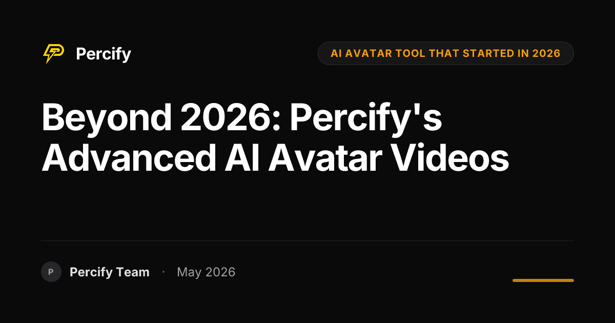 Beyond 2026: Percify's Advanced AI Avatar Videos - Percify AI Avatar Blog Cover