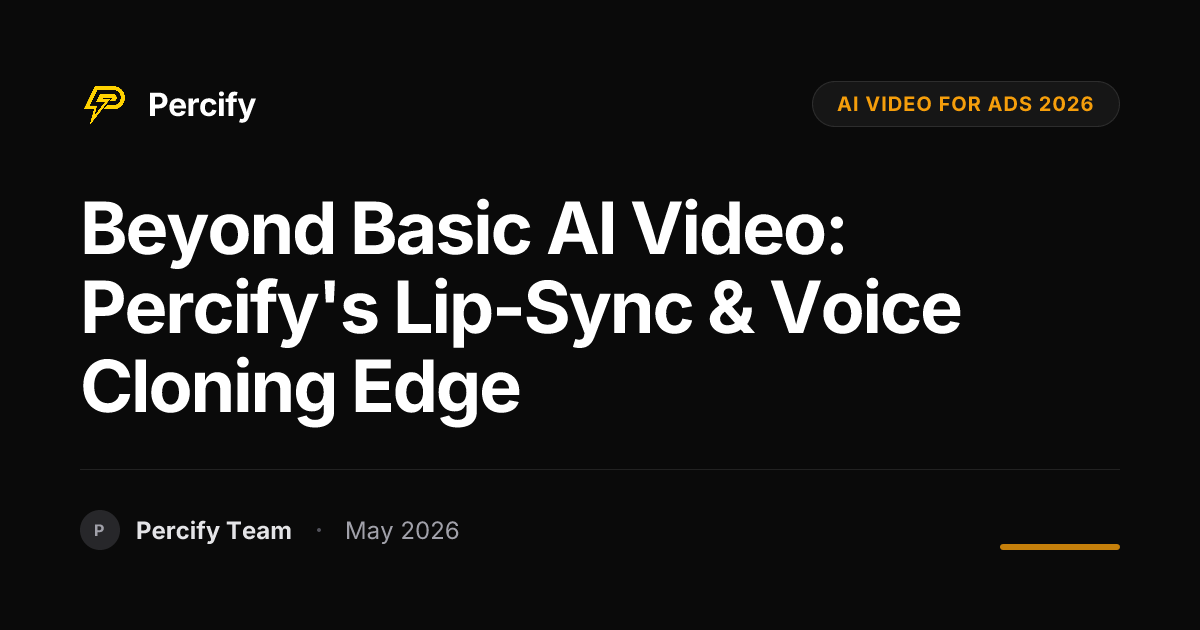 Beyond Basic AI Video: Percify's Lip-Sync & Voice Cloning Edge - Percify AI Avatar Blog Cover