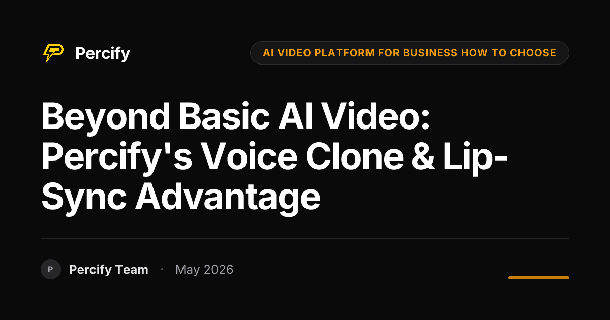 Beyond Basic AI Video: Percify's Voice Clone & Lip-Sync Advantage - Percify AI Avatar Blog Cover