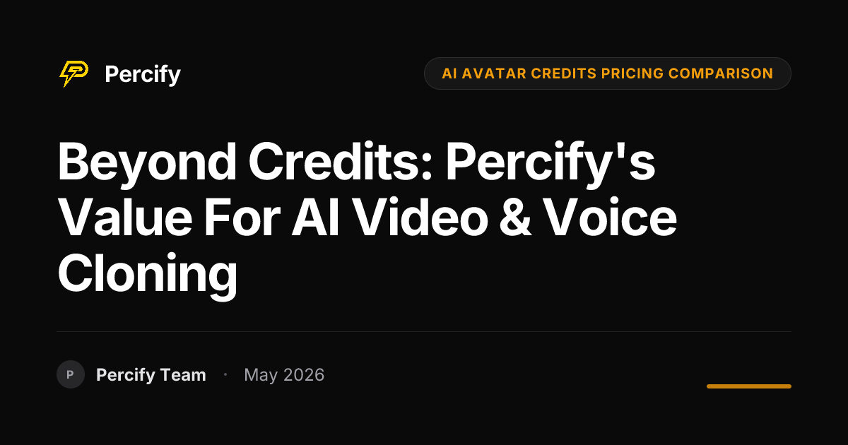 Beyond Credits: Percify's Value for AI Video & Voice Cloning - Percify AI Avatar Blog Cover