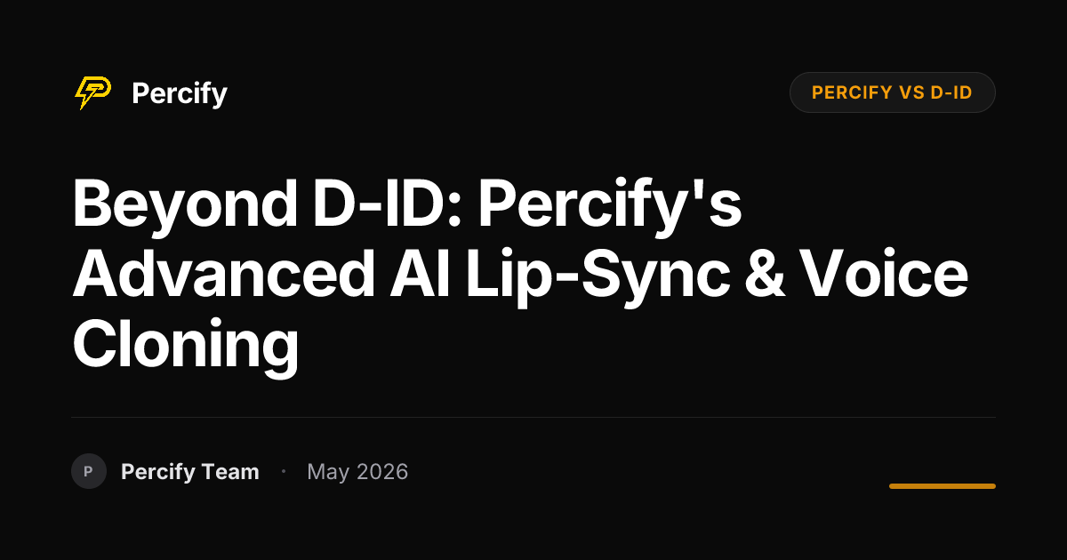 Beyond D-ID: Percify's Advanced AI Lip-Sync & Voice Cloning - Percify AI Avatar Blog Cover