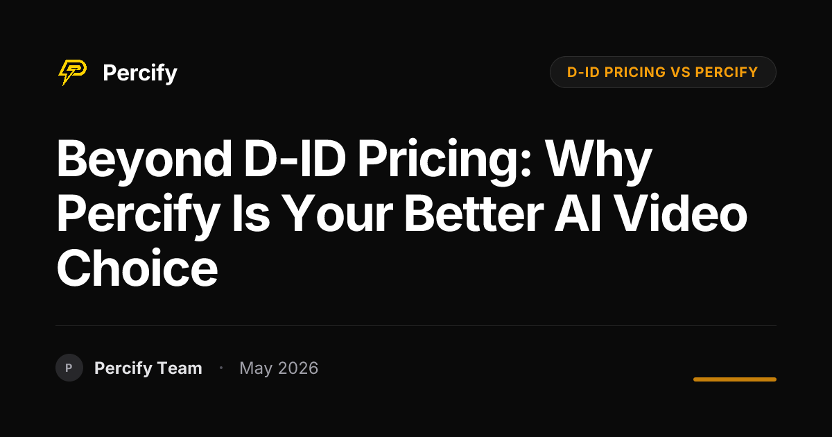 Beyond D-ID Pricing: Why Percify is Your Better AI Video Choice - Percify AI Avatar Blog Cover