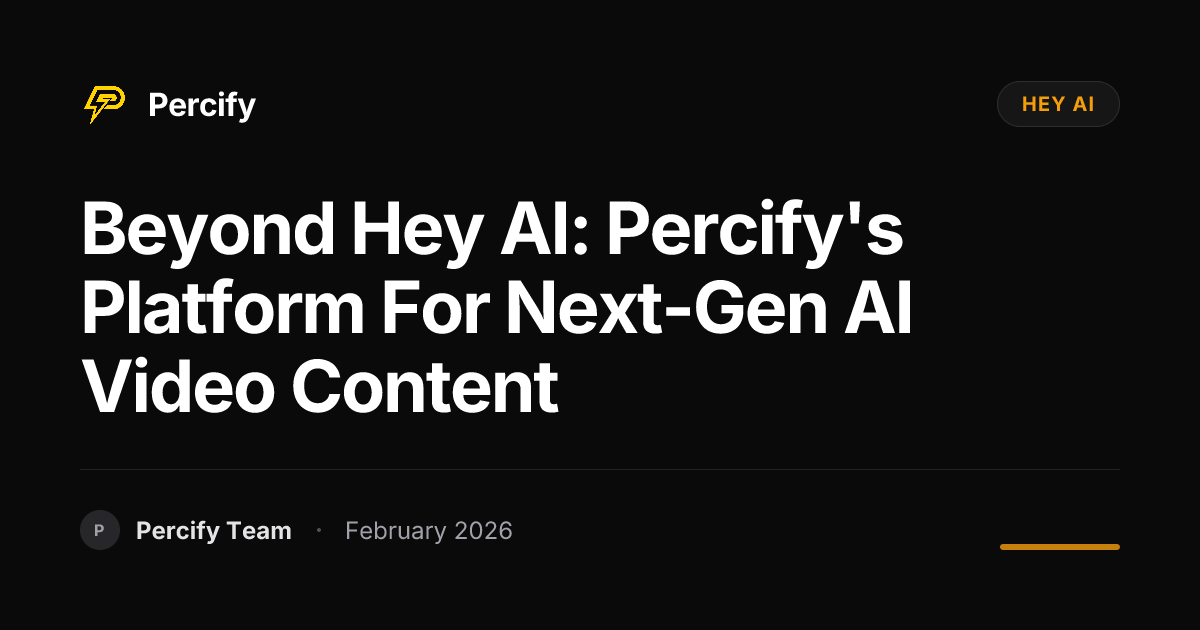 Beyond Hey AI: Percify's Platform for Next-Gen AI Video Content - Percify AI Avatar Blog Cover