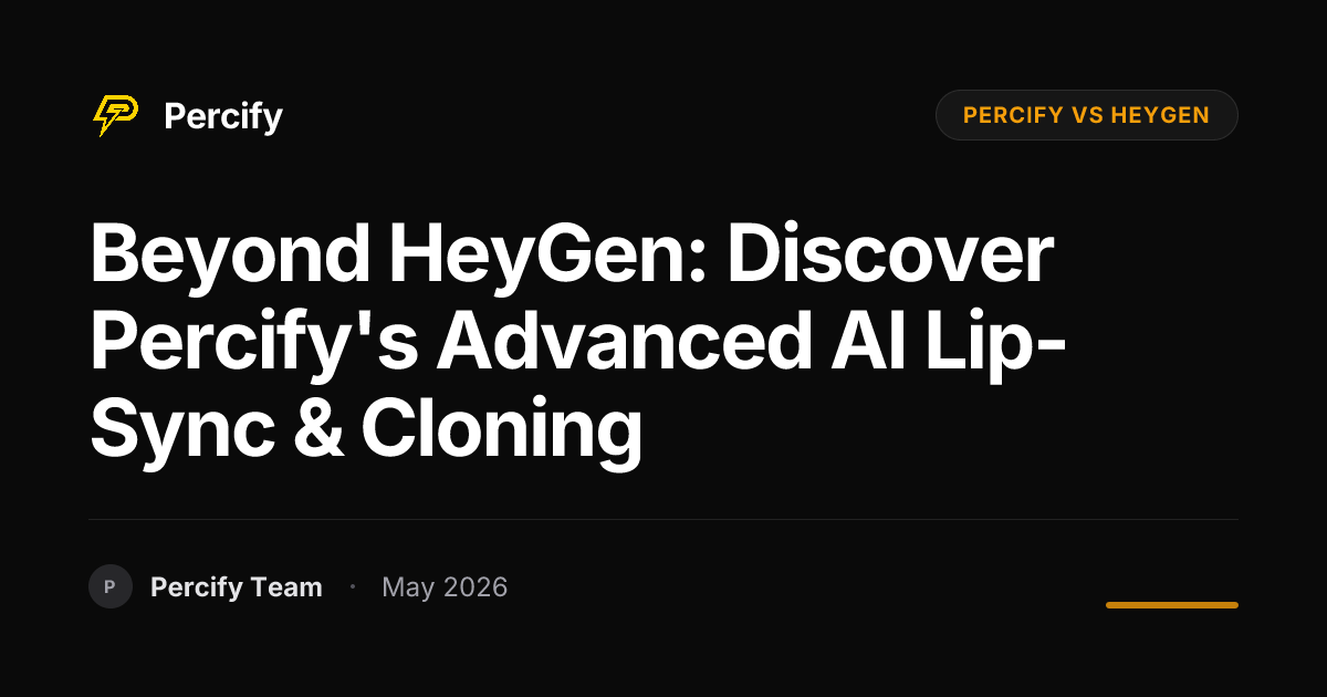 Beyond HeyGen: Discover Percify's Advanced AI Lip-Sync & Cloning - Percify AI Avatar Blog Cover