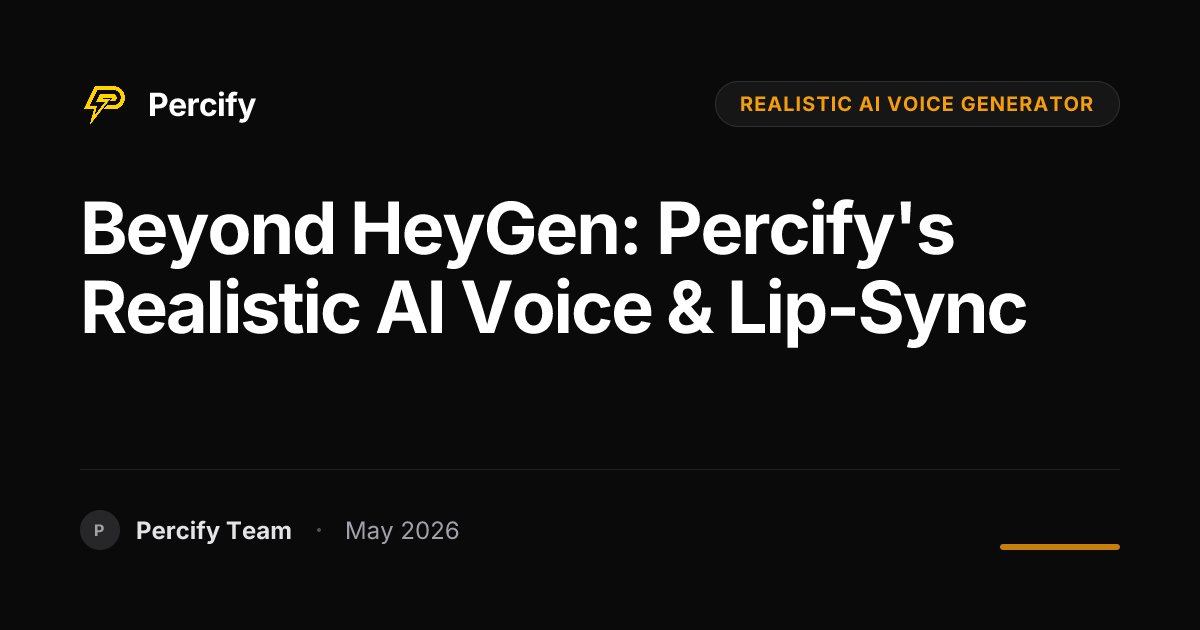 Beyond HeyGen: Percify's Realistic AI Voice & Lip-Sync - Percify AI Avatar Blog Cover