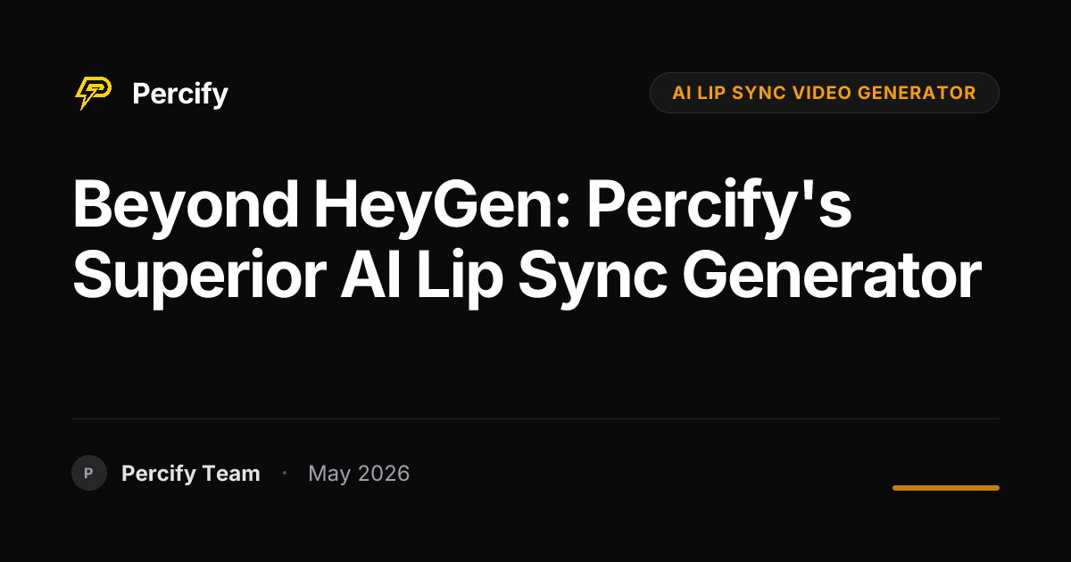 Beyond HeyGen: Percify's Superior AI Lip Sync Generator - Percify AI Avatar Blog Cover