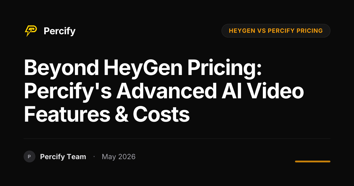 Beyond HeyGen Pricing: Percify's Advanced AI Video Features & Costs - Percify AI Avatar Blog Cover