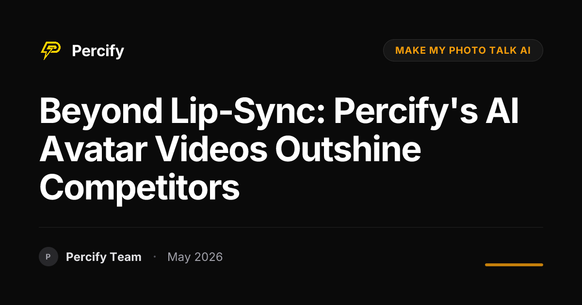 Beyond Lip-Sync: Percify's AI Avatar Videos Outshine Competitors - Percify AI Avatar Blog Cover