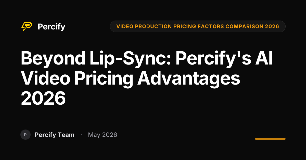 Beyond Lip-Sync: Percify's AI Video Pricing Advantages 2026 - Percify AI Avatar Blog Cover