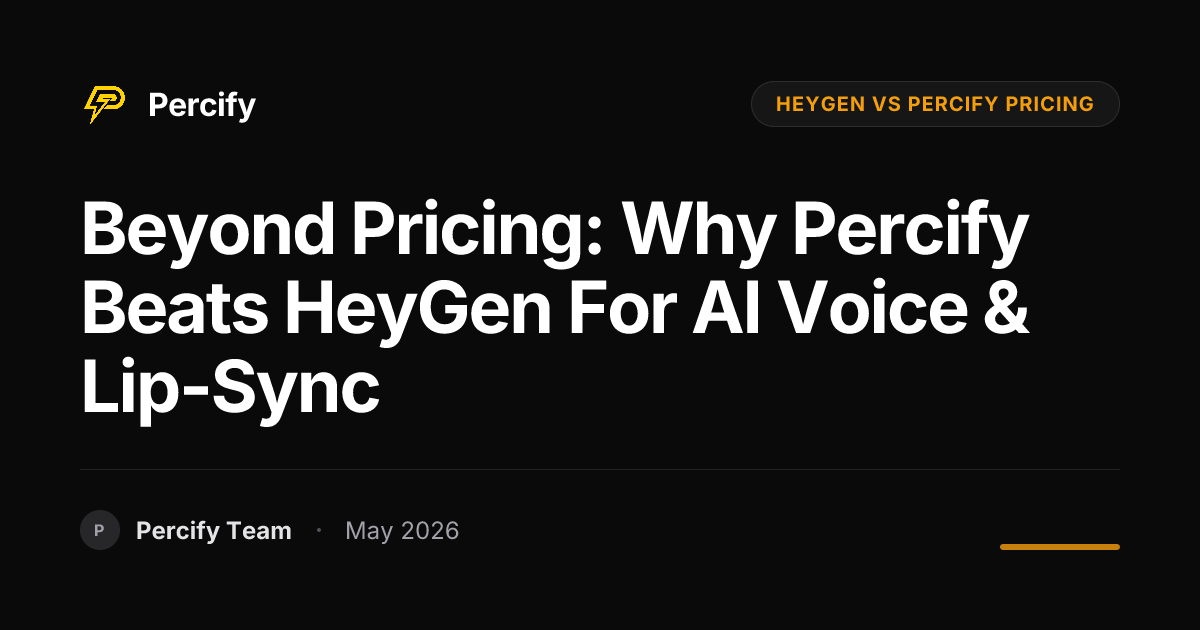 Beyond Pricing: Why Percify Beats HeyGen for AI Voice & Lip-Sync - Percify AI Avatar Blog Cover