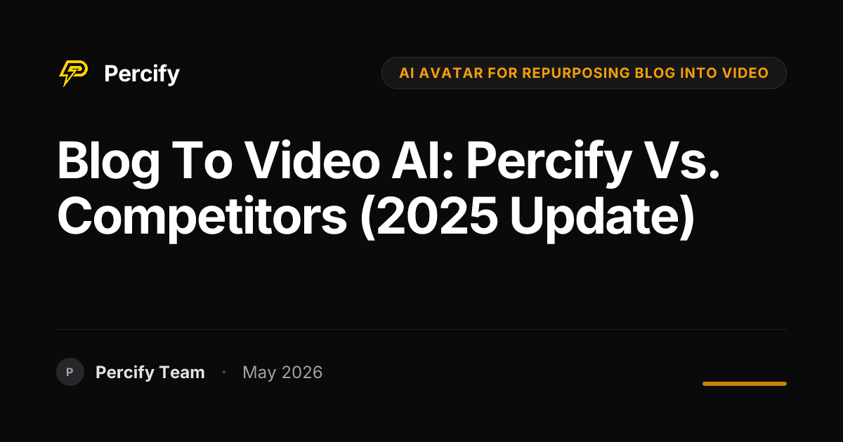 Blog to Video AI: Percify vs. Competitors (2025 Update) - Percify AI Avatar Blog Cover