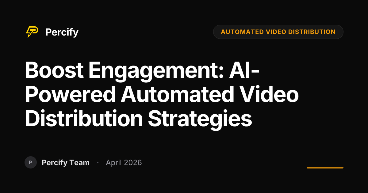 Boost Engagement: AI-Powered Automated Video Distribution Strategies - Percify AI Avatar Blog Cover