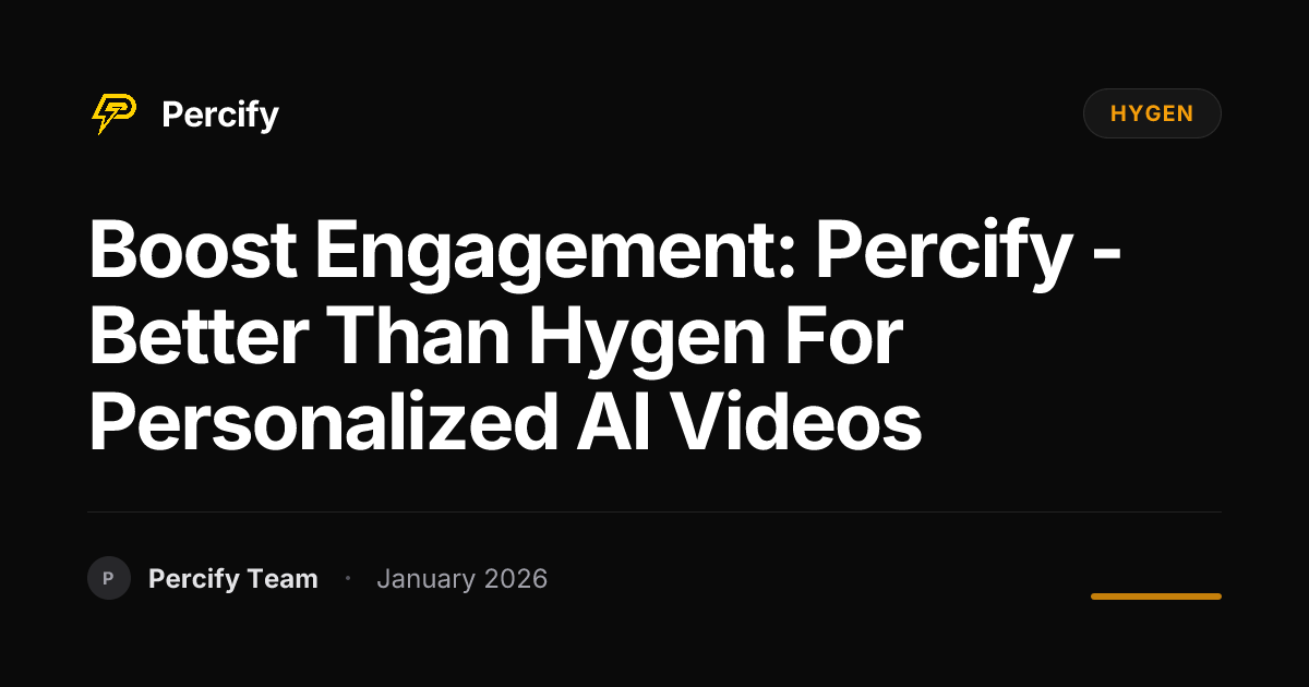 Boost Engagement: Percify - Better Than Hygen for Personalized AI ...