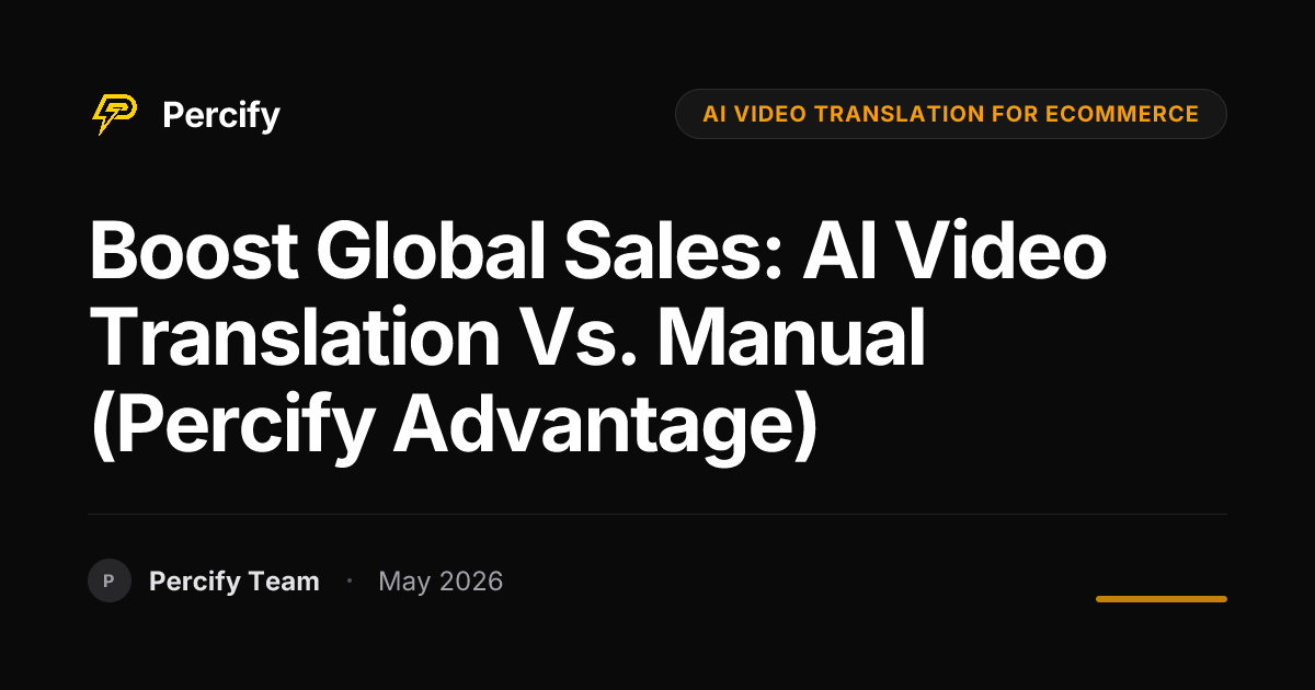 Boost Global Sales: AI Video Translation vs. Manual (Percify Advantage) - Percify AI Avatar Blog Cover