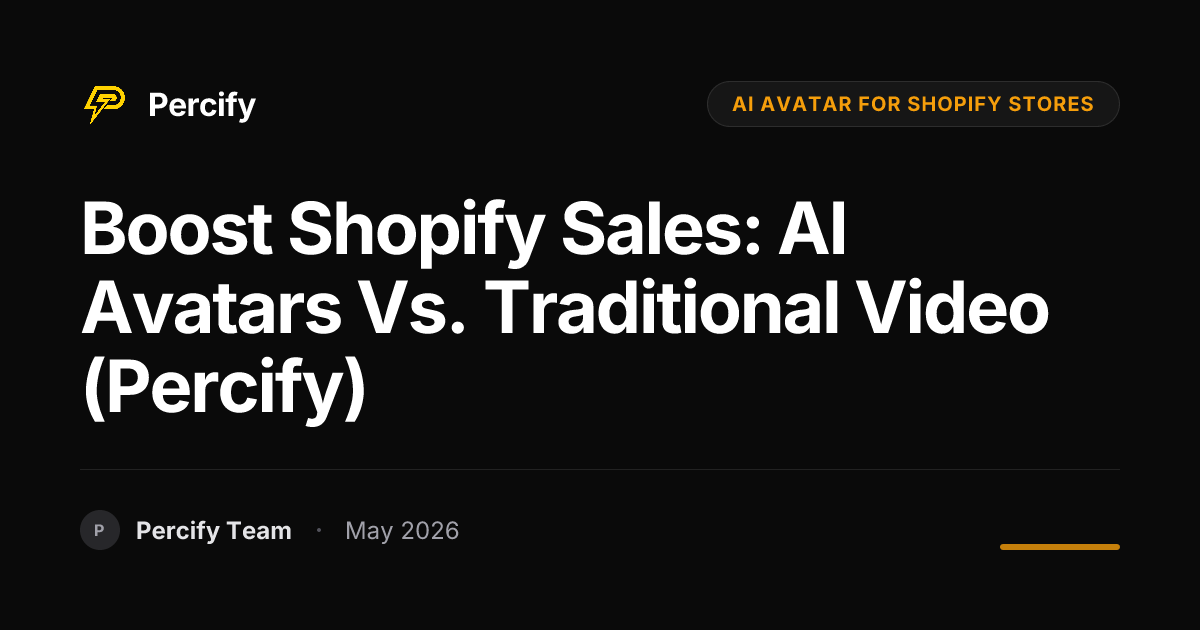 Boost Shopify Sales: AI Avatars vs. Traditional Video (Percify) - Percify AI Avatar Blog Cover