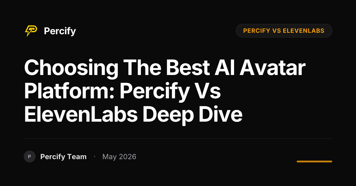 Choosing the Best AI Avatar Platform: Percify vs ElevenLabs Deep Dive - Percify AI Avatar Blog Cover