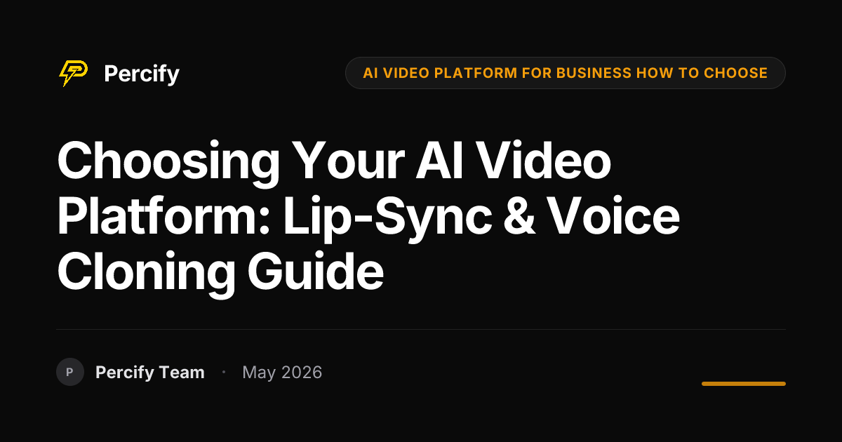 Choosing Your AI Video Platform: Lip-Sync & Voice Cloning Guide - Percify AI Avatar Blog Cover