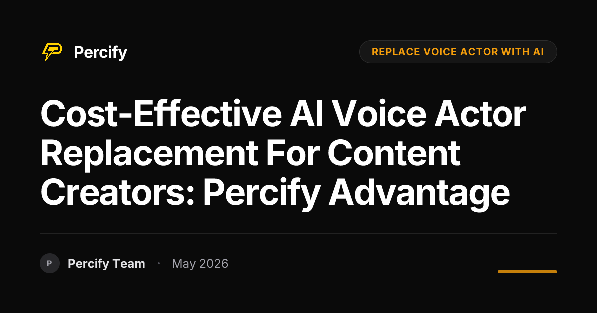 Cost-Effective AI Voice Actor Replacement for Content Creators: Percify Advantage - Percify AI Avatar Blog Cover