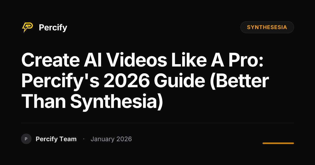 Create AI Videos Like a Pro: Percify's 2026 Guide (Better Than ...