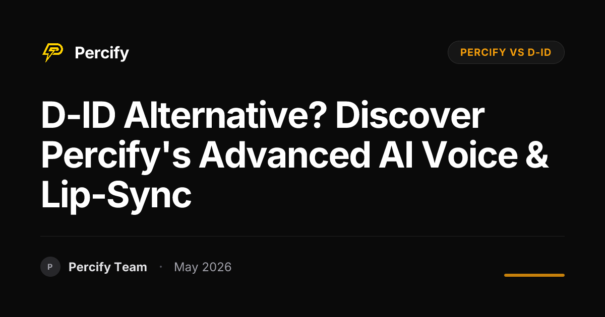 D-ID Alternative? Discover Percify's Advanced AI Voice & Lip-Sync - Percify AI Avatar Blog Cover