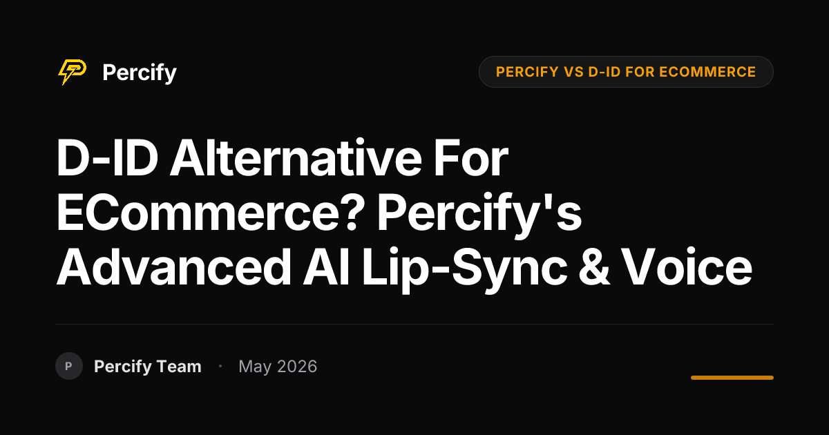 D-ID Alternative for eCommerce? Percify's Advanced AI Lip-Sync & Voice - Percify AI Avatar Blog Cover