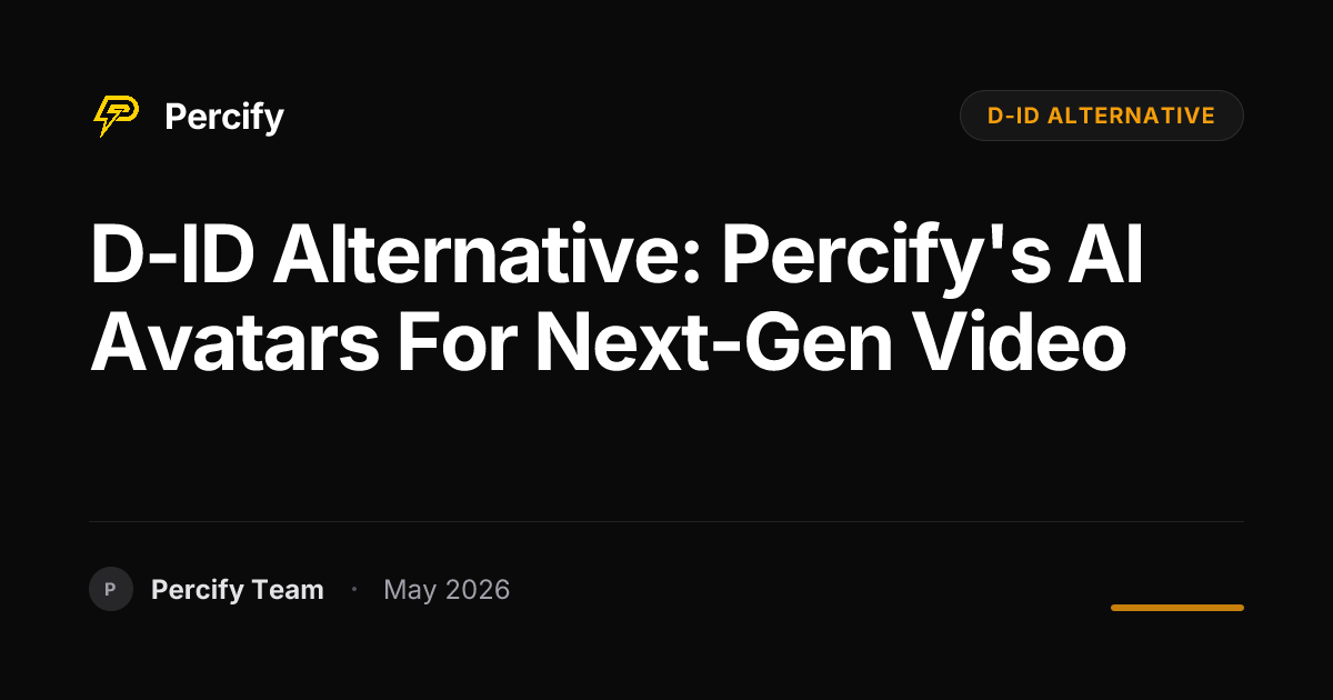 D-ID Alternative: Percify's AI Avatars for Next-Gen Video - Percify AI Avatar Blog Cover