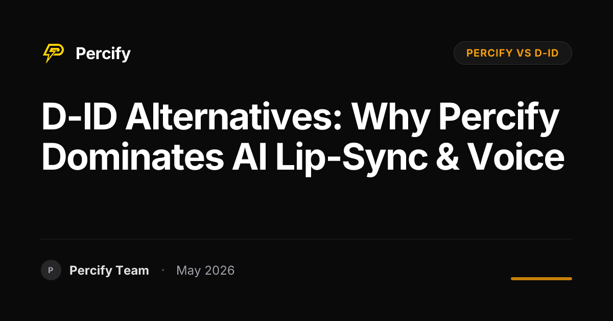 D-ID Alternatives: Why Percify Dominates AI Lip-Sync & Voice - Percify AI Avatar Blog Cover