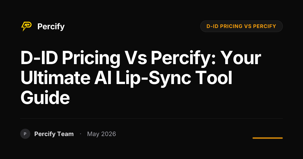 D-ID Pricing vs Percify: Your Ultimate AI Lip-Sync Tool Guide - Percify AI Avatar Blog Cover
