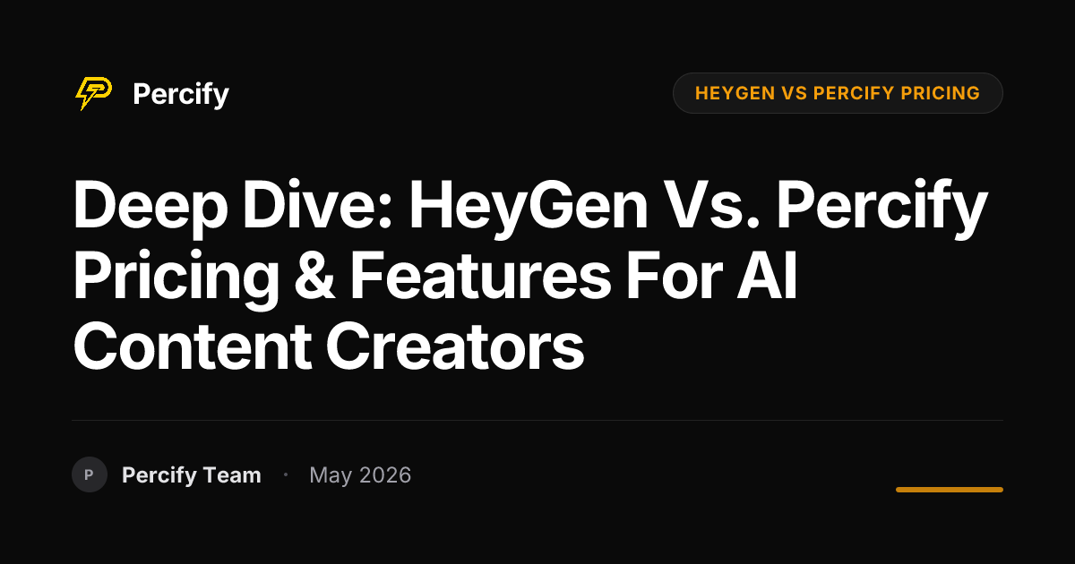 Deep Dive: HeyGen vs. Percify Pricing & Features for AI Content Creators - Percify AI Avatar Blog Cover