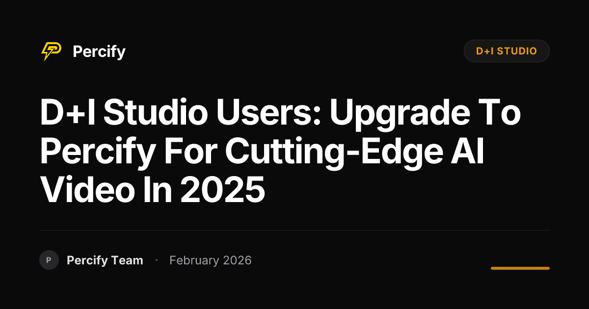 D+I Studio Users: Upgrade to Percify for Cutting-Edge AI Video in 2025 - Percify AI Avatar Blog Cover