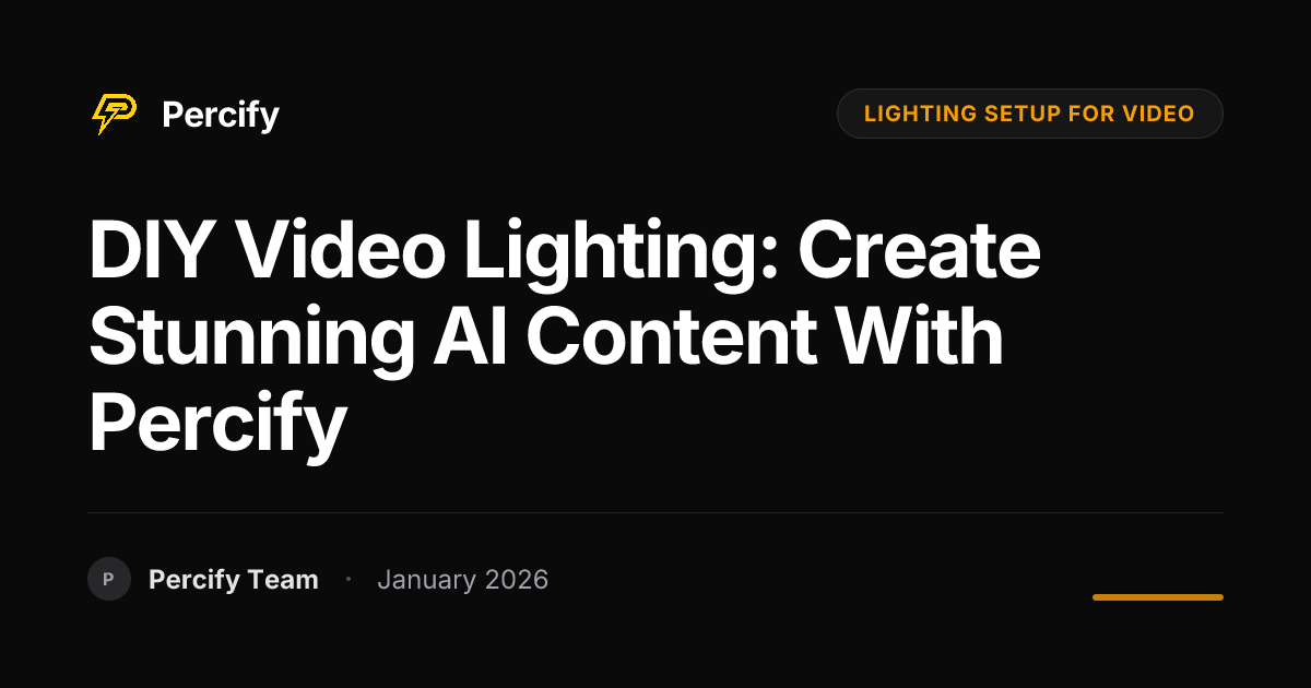 DIY Video Lighting: Create Stunning AI Content with Percify | Percify Blog