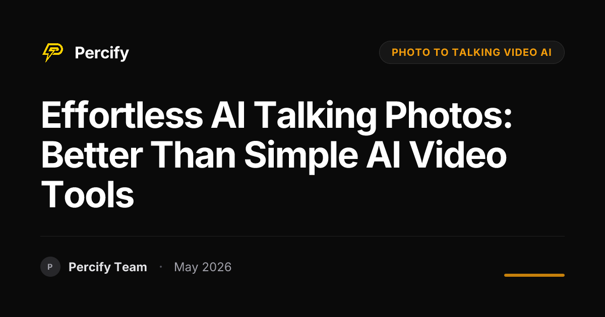 Effortless AI Talking Photos: Better Than Simple AI Video Tools - Percify AI Avatar Blog Cover