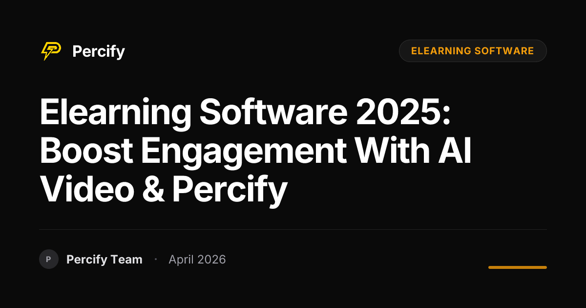 Elearning Software 2025: Boost Engagement with AI Video & Percify - Percify AI Avatar Blog Cover