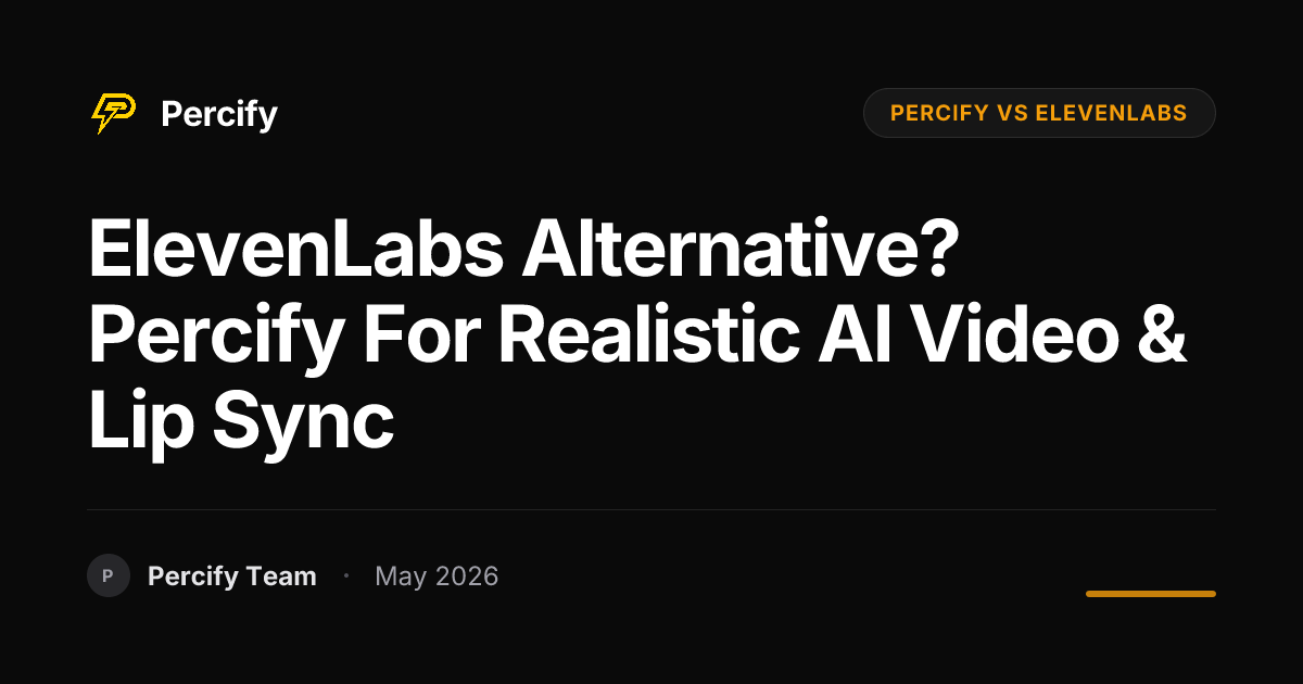 ElevenLabs Alternative? Percify for Realistic AI Video & Lip Sync - Percify AI Avatar Blog Cover