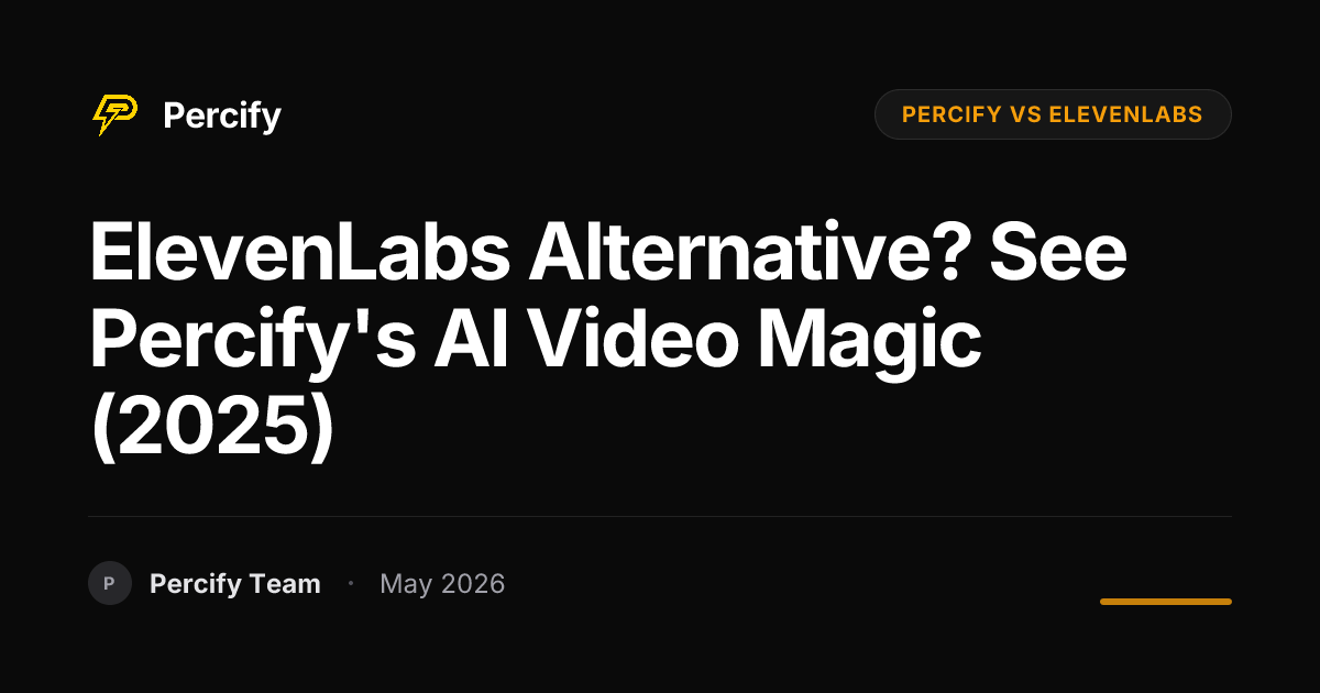 ElevenLabs Alternative? See Percify's AI Video Magic (2025) - Percify AI Avatar Blog Cover