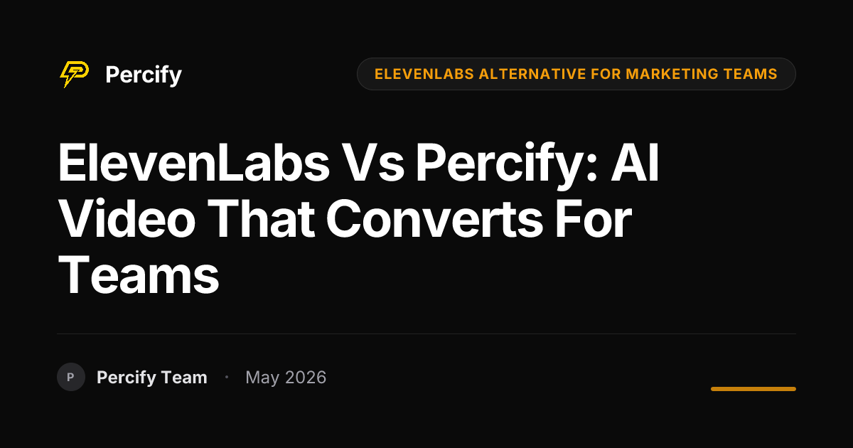 ElevenLabs vs Percify: AI Video That Converts for Teams - Percify AI Avatar Blog Cover