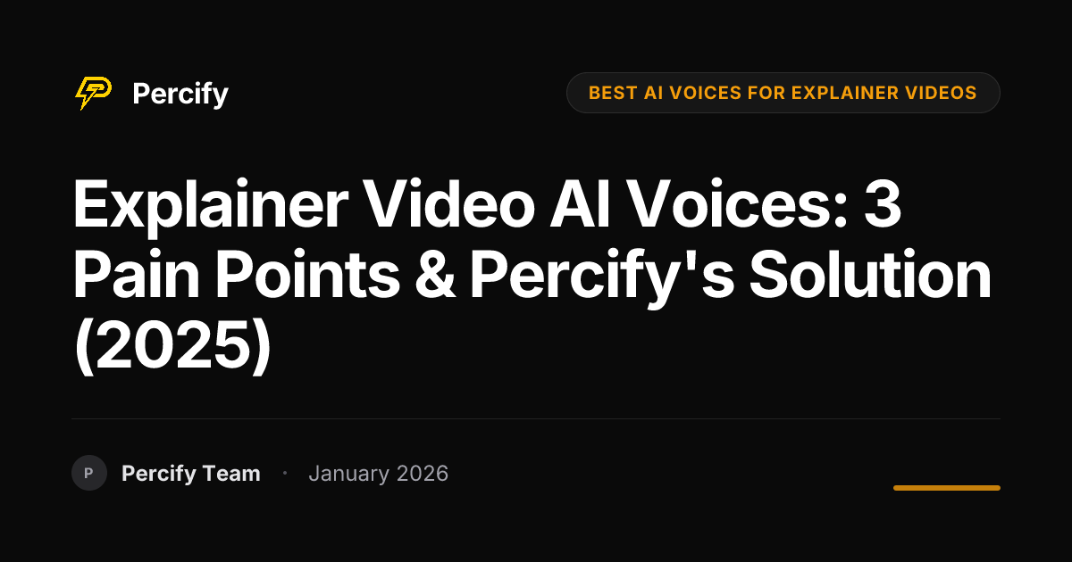 Explainer Video AI Voices: 3 Pain Points & Percify's Solution (2025 ...