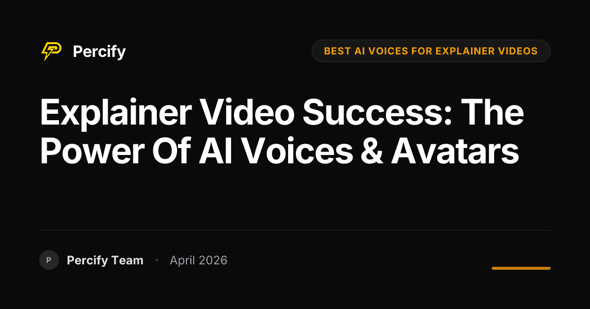 Explainer Video Success: The Power of AI Voices & Avatars - Percify AI Avatar Blog Cover