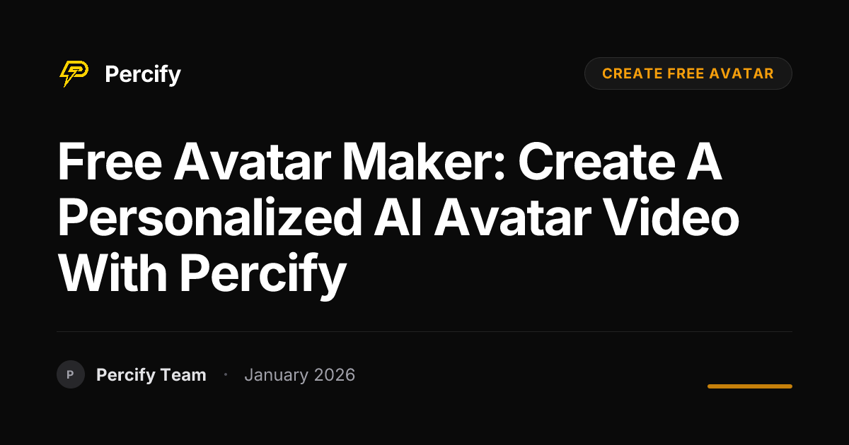 Free Avatar Maker: Create a Personalized AI Avatar Video with Percify ...
