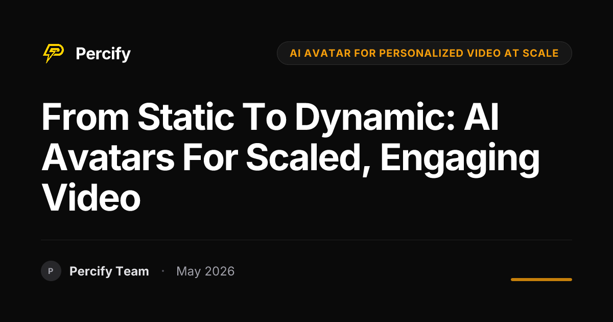 From Static to Dynamic: AI Avatars for Scaled, Engaging Video - Percify AI Avatar Blog Cover